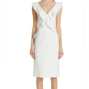 JASON WU COLLECTION Bridal Ruffle Compact Crepe White Dress